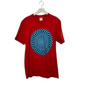 Supreme SS18 Spitfire Classic Swirl T-Shirt Men's Medium Red & Blue New
